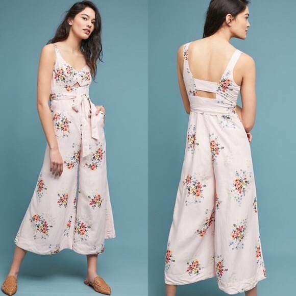 aubrey pleated floral jumpsuit
